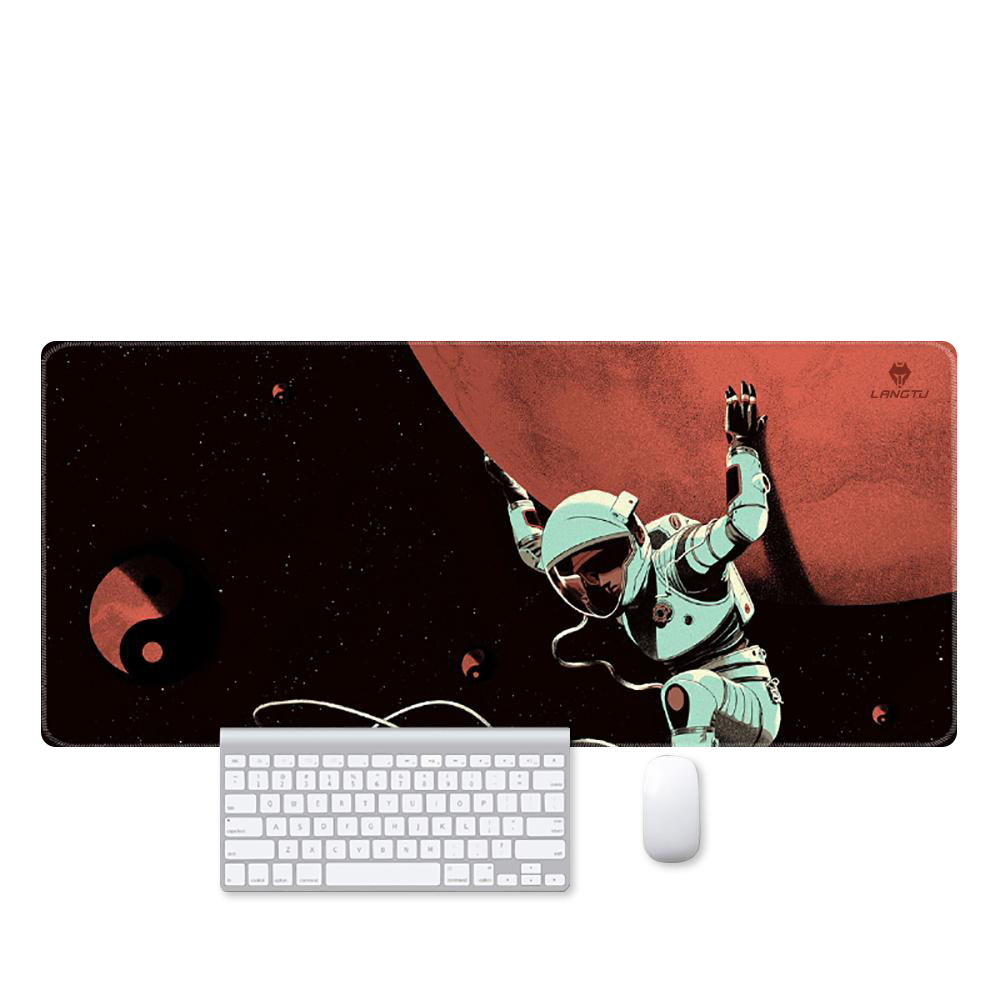 LANGTU Space Themed Stitched Edge Non-Slip Gaming Mouse Pad