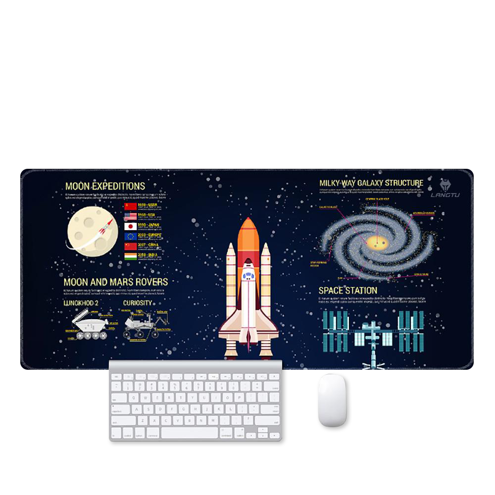 LANGTU XXXL Non-Slip Space Themed Gaming Mouse Pad