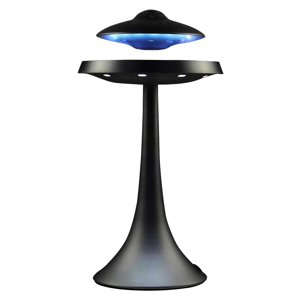 <transcy>LANGTU UFO Magnetisch-schwebende Bluetooth 4.0 Kabellosladende LED Lampe Lautsprecher Schwarz</transcy>