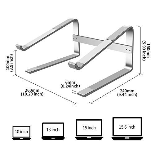 LANGTU Aluminum Laptop Stand Holder Ergonomic Riser for Laptops Silver - LANGTU Store
