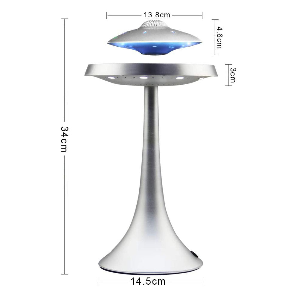 LANGTU UFO magnetic levitation wireless charging silver Floating Lamp Speaker