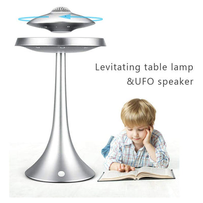 LANGTU UFO magnetic levitation wireless charging silver Floating Lamp Speaker