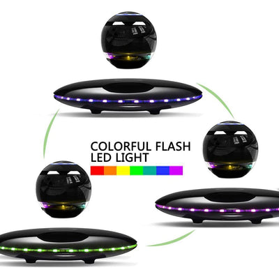 LANGTU Magnetic Levitation LED Black Floating Speaker
