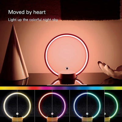 LANGTU Circlo Table Desk Smart Lamp with 2 Levitating Touch Switches (Metal & Moon Flyswitch) & 7 Colors Modes for Home & Office Decor Maple - LANGTU Store