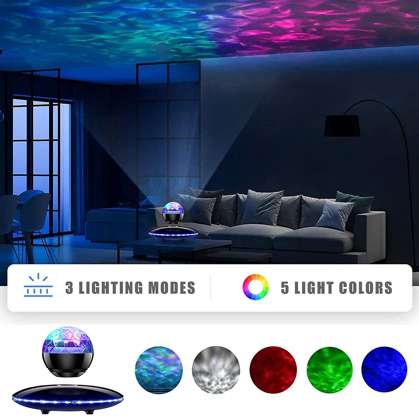 LANGTU Magnetic Levitating Party Neon Bluetooth Wireless Floating Speaker