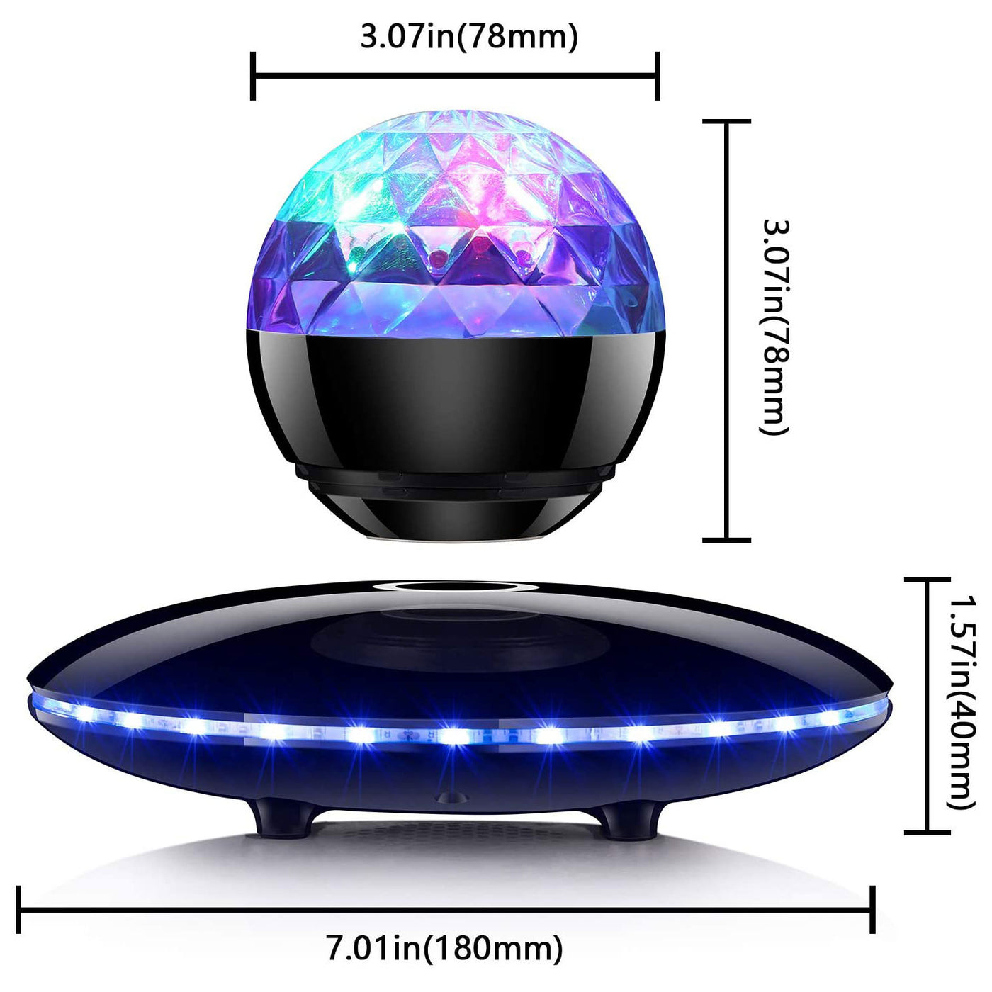 LANGTU Magnetic Levitating Party Neon Bluetooth Wireless Floating Speaker
