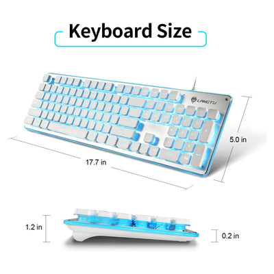 LANGTU L1 ice blue backlit full metal panel membrane keyboard