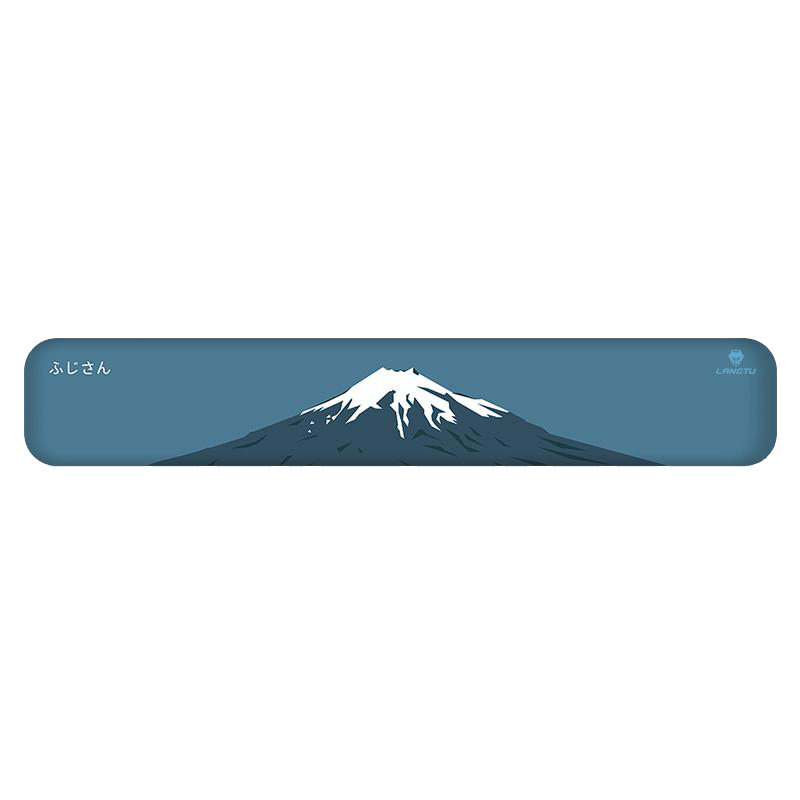 LANGTU Blue Milk Silk Memory Foam Ergonomic Keyboard Wrist Rest Pad with Nonslip Base & Pain Relief ft. Mount Fuji