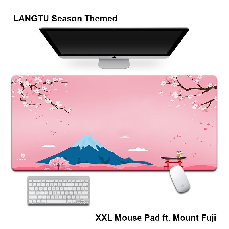 LANGTU Mount Fuji Non-Slip Spring Season Themed Gaming Mouse Pad
