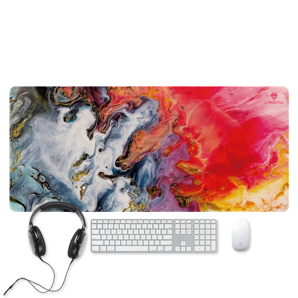 LANGTU Extended XXXL Mixing Colors Fusion Themed Gaming Mouse Pad
