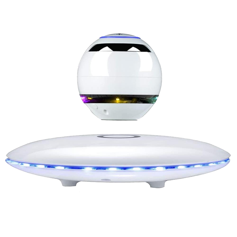 LANGTU Magnetic Levitation LED White Floating Speaker