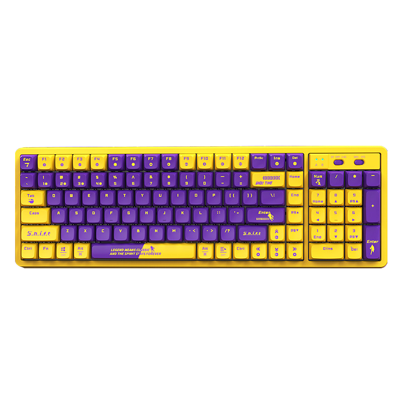 LANGTU LT-L8 Basketball Dream Themed 102-Key Tri-Mobe Connection 100% Hotswap RGB LED Backlit Mechanical Gaming Keyboard ft. Red Linear CIY Customized Switches & PBT Keycaps