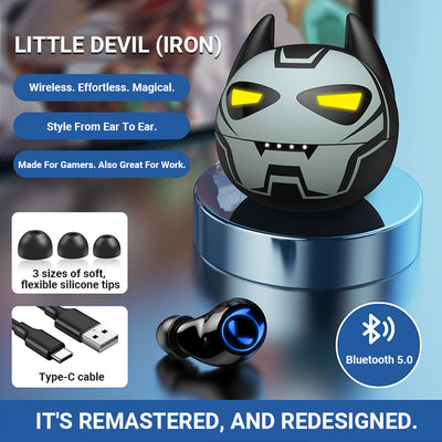 LANGTU Little Devil Bluetooth 5.0 Wireless IPX7 Wasserdichte Hi-Fi Schwerelose Ohrhörer mit Hauterkennungssensor, 0 Latenz und Rauschunterdrückung