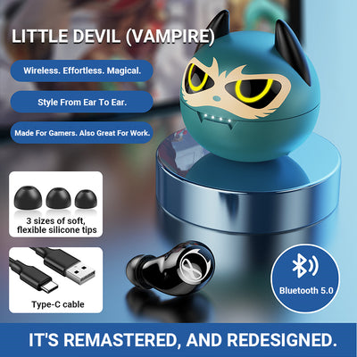 LANGTU Little Devil Bluetooth 5.0 Wireless IPX7 Waterproof Hi-Fi Earbuds with Skin-Detect Sensor, 0 latency and Noice Reduction ft. Spider - LANGTU Store
