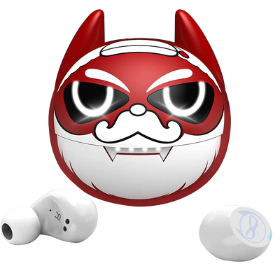 LANGTU Little Devil Bluetooth 5.0 Wireless IPX7 Waterproof Hi-Fi Weightless Earbuds with Skin-Detect Sensor, 0 latency and Noice Reduction