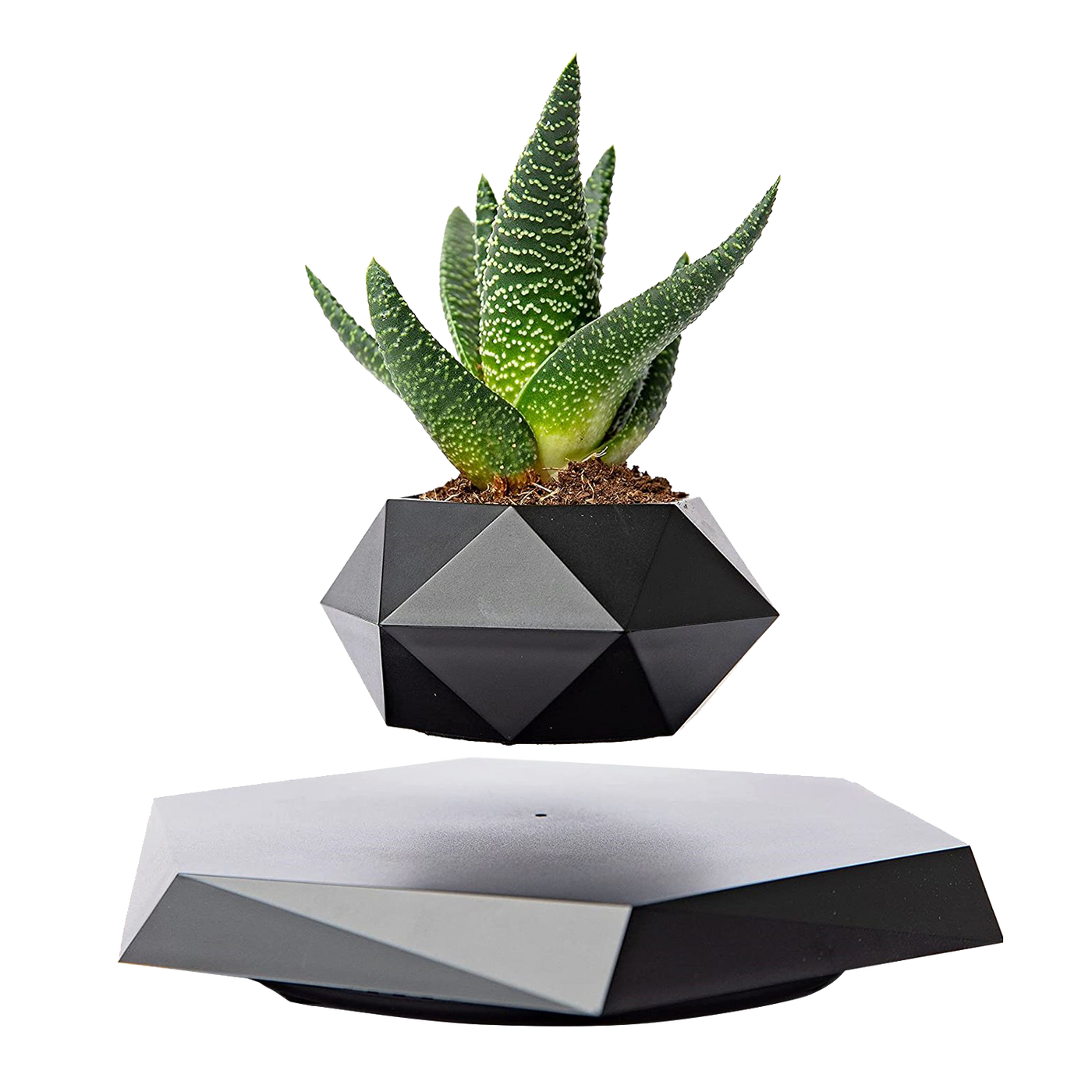 LANGTU magnetic levitation potted Black rotating flower pot