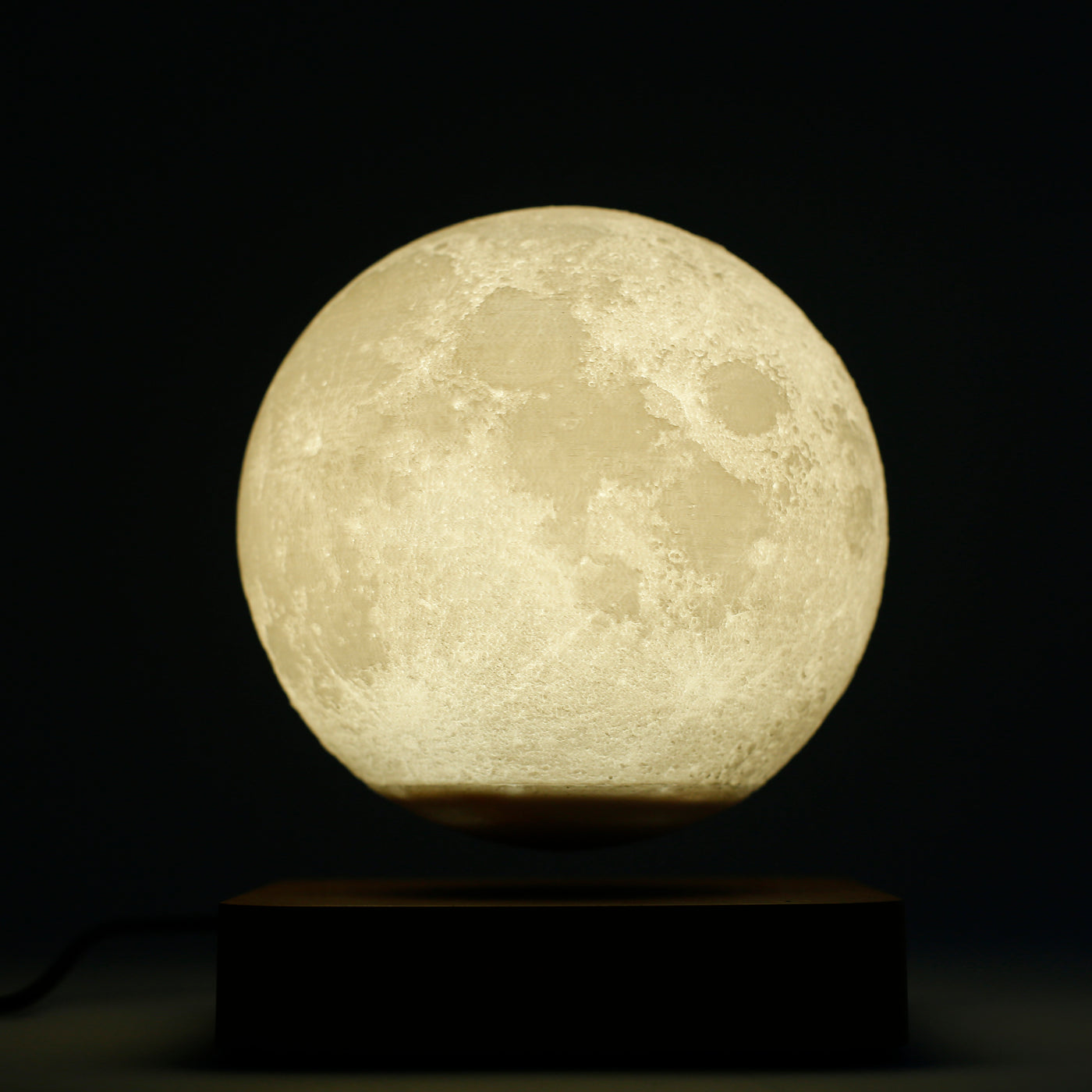 LANGTU Magnetic Levitating Luna Floating 3D Printing LED Wireless Charging Moon Night Lamp Light Walnut - LANGTU Store
