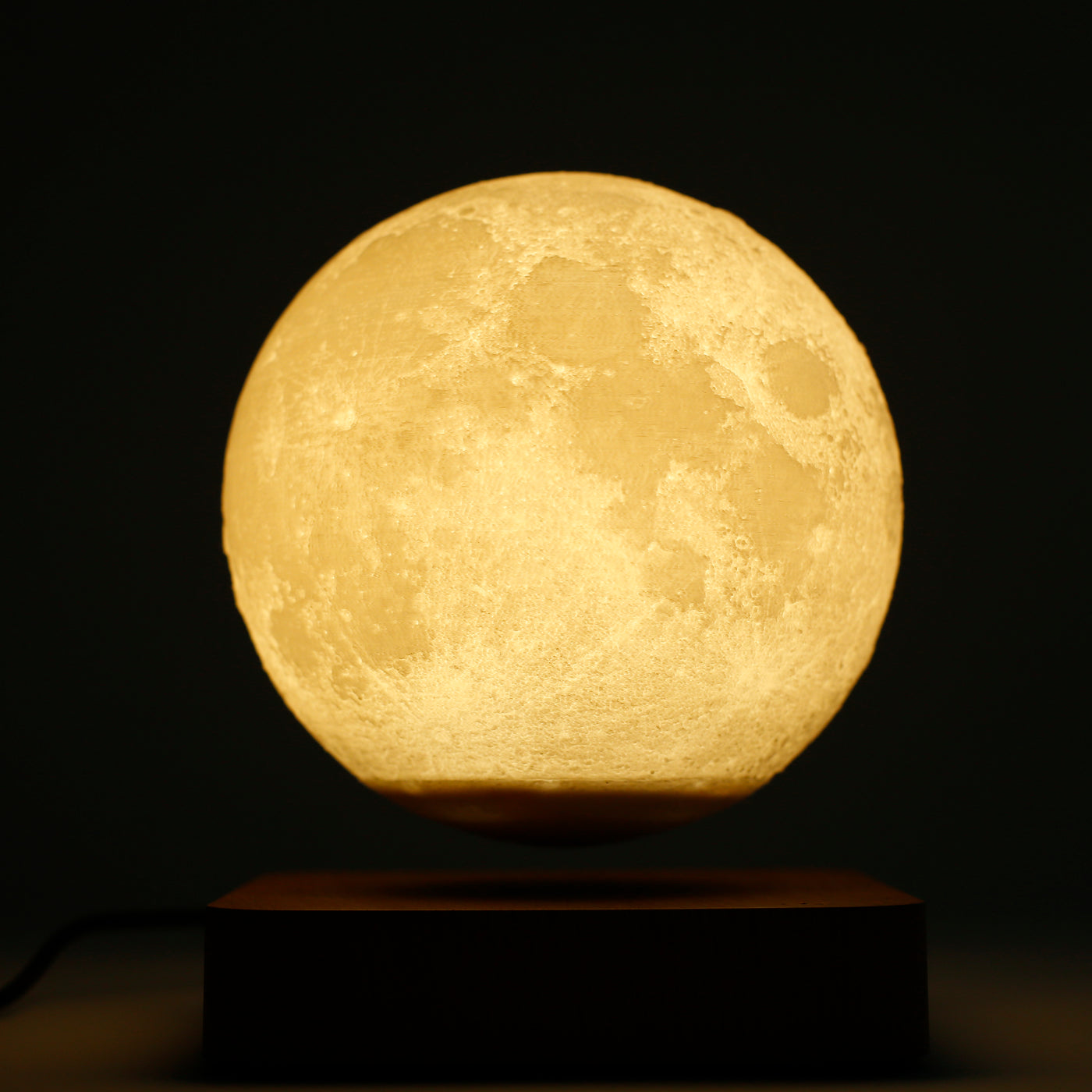 LANGTU Magnetic Levitating Luna Floating 3D Printing LED Wireless Charging Moon Night Lamp Light Walnut - LANGTU Store