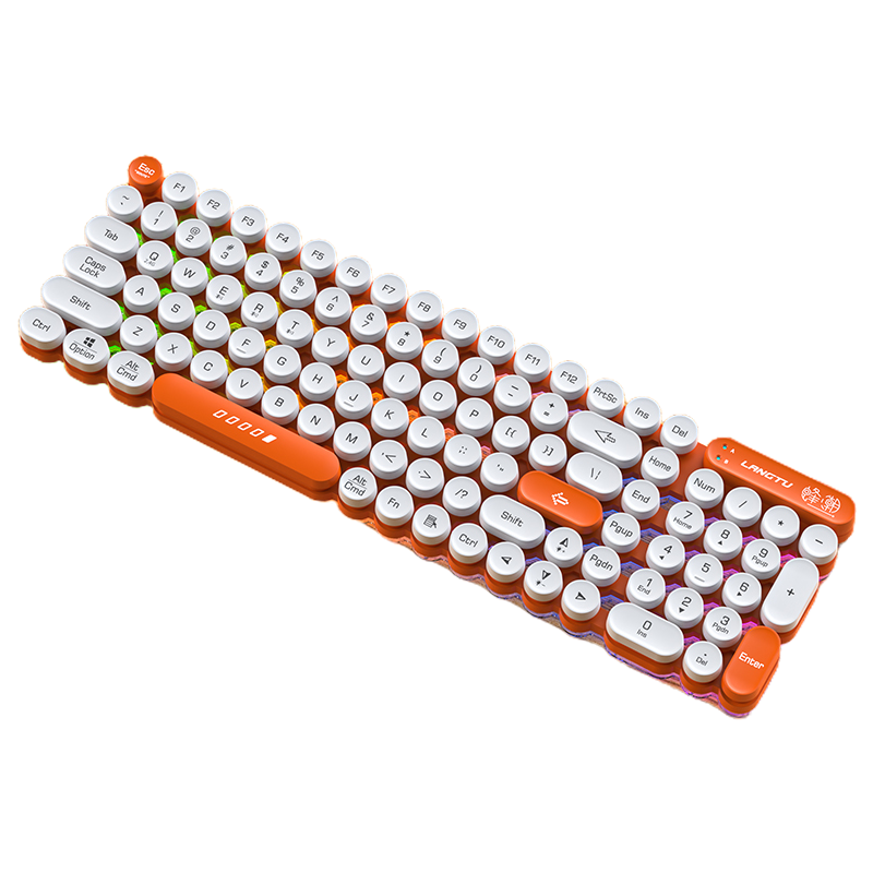 LANGTU OG80/OG102 Tri-Mode Hollowed-Out Honeycomb Structure Waterproof Membrane Keyboard ft. Surrounding Light Strip, Suspension Punk Keycaps, Adjustable Lighting Effect & Transparent Base