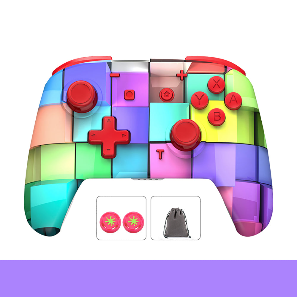 LANGTU Store EasySMX Switch Wireless Pro Controller/Remote/Gamepad for Switch/Switch Lite with Joysticks, Turbo, Motion Control, Dual Vibration, Wakeup and Screenshot Functions ft. Multi-Colored Cubes