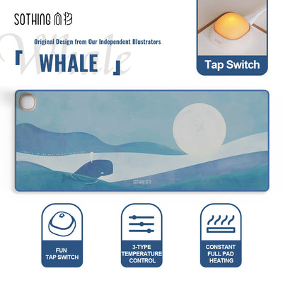 LANGTU Store SOTHING Extended XL Pat Heating Warm Mouse Desk Pad ft. Whale - LANGTU Store