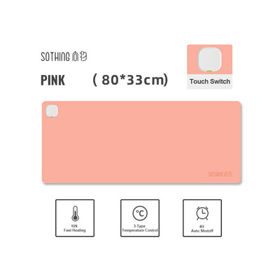 LANGTU Store SOTHING Extended XL Pat Heating Warm Mouse Desk Pad Pink - LANGTU Store