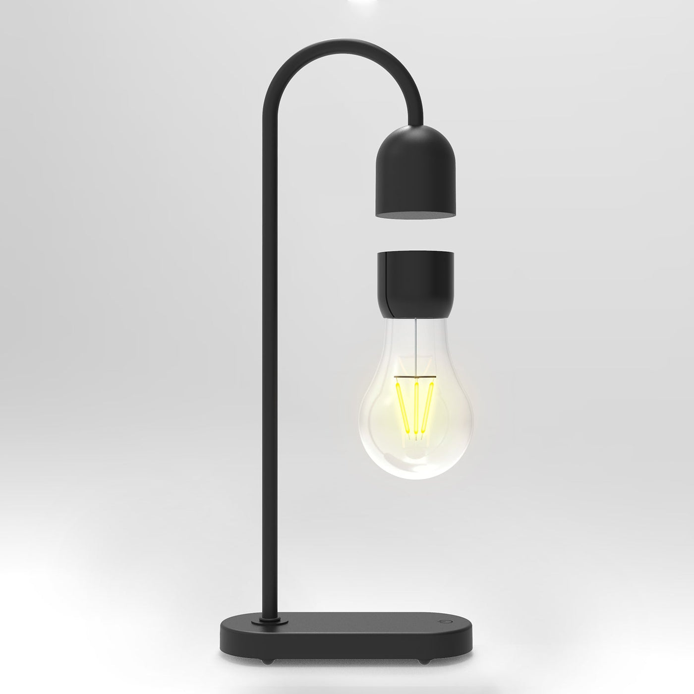 LANGTU Tisch-Schreibtisch-Smart-Lampe mit magnetschwebender, schwebender, kabelloser LED-Glühbirne, schwarz