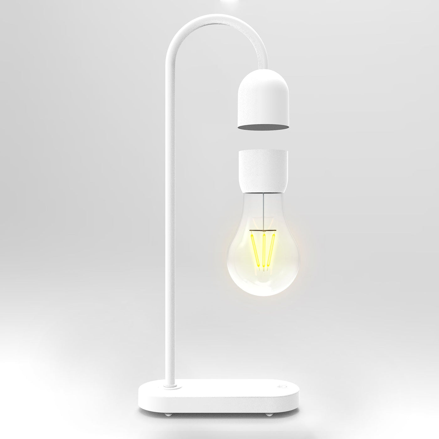 LANGTU Tisch-Schreibtisch-Smart-Lampe mit magnetschwebender, schwebender, kabelloser LED-Glühbirne, weiß