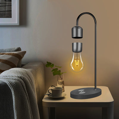 LANGTU Wireless Charger Maple Round Base Magnetic Levitation Smart Lamp