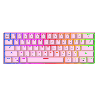 LANGTU G1000 Blue Switch Rainbow RGB Hintergrundbeleuchtung 61 Tasten Bluetooth 5.0 Kabellose mechanische Tastatur mit 3 Verbindungsmodi Pink