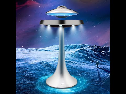 <transcy>LANGTU UFO Magnetisch-schwebende Bluetooth 4.0 Kabellosladende LED Lampe Lautsprecher Grau</transcy>