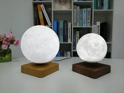 LANGTU Magnetic Levitating Luna Floating 3D Printing LED Wireless Charging Moon Night Lamp Light Maple - LANGTU Store